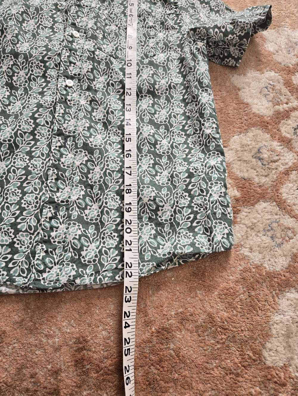 Crewcuts Green and White Floral Button-Down Shirt - Picture 3 of 5